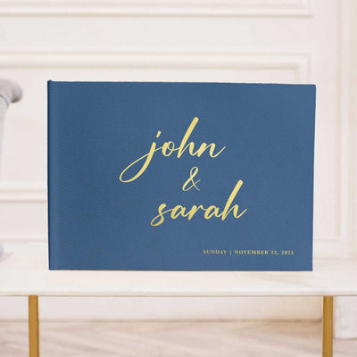 Wedding Photo Guest Book with Fabric Cover and C1 Design