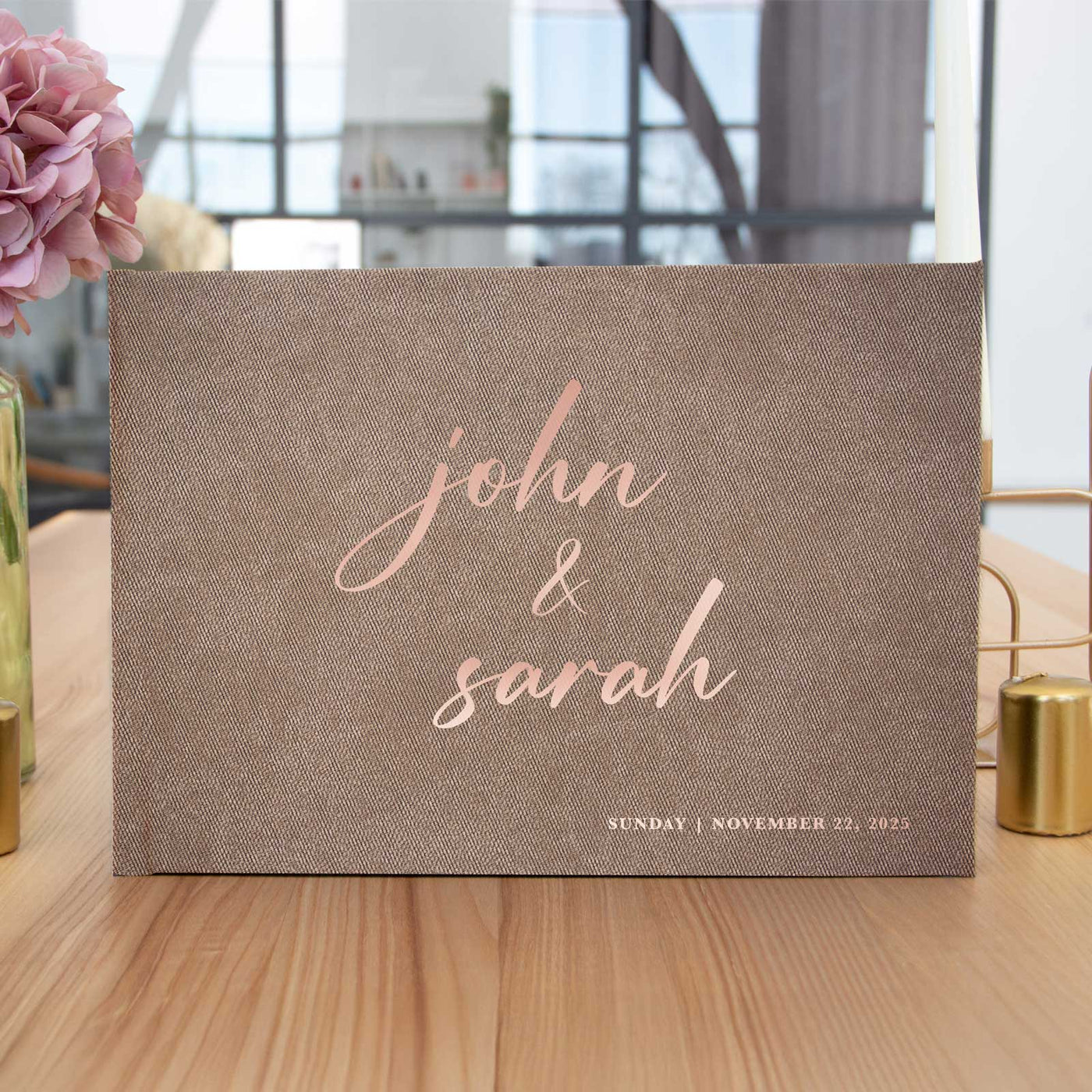 Wedding Photo Guest Book with Twill Cover and C1 Design
