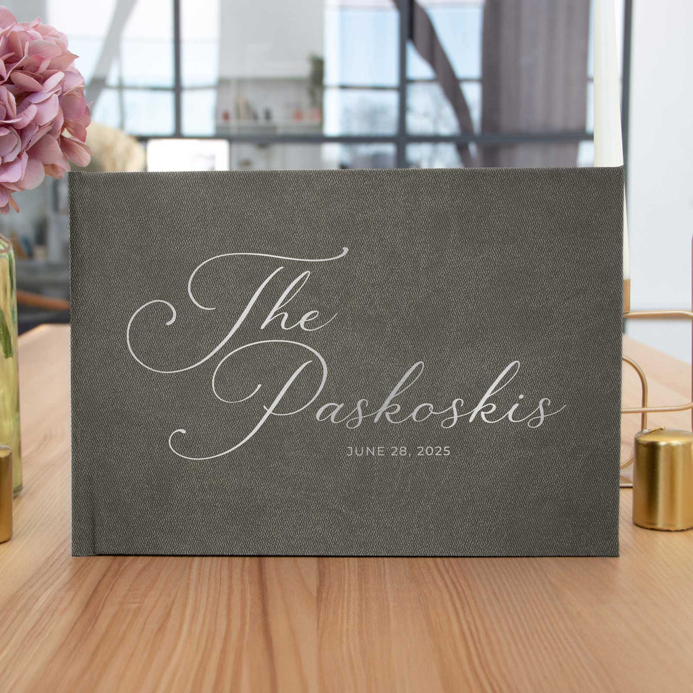 Wedding Photo Guest Book with Twill Cover and C4 Design