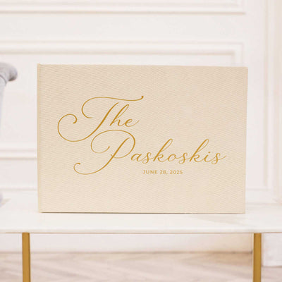 Wedding Photo Guest Book with Fabric Cover and C4 Design