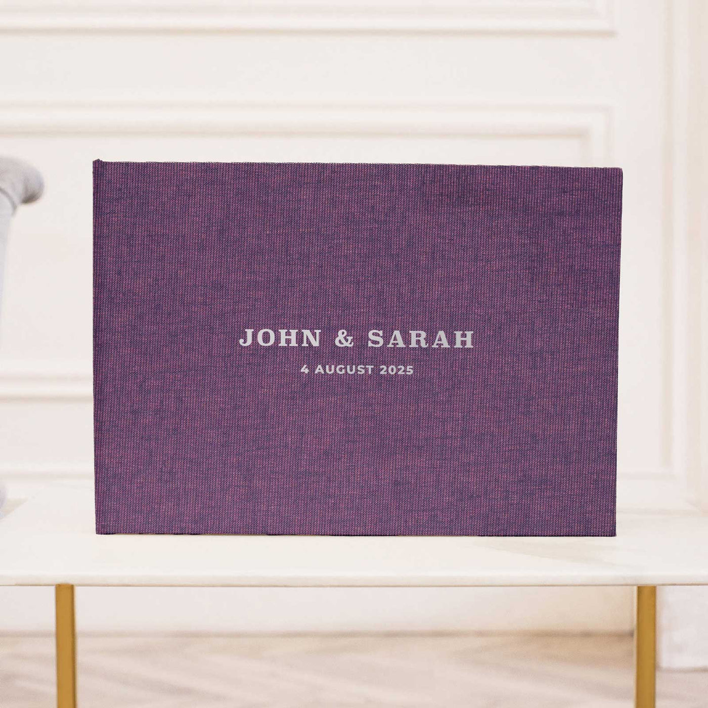 Wedding Photo Guest Book with Fabric Cover and C8 Design