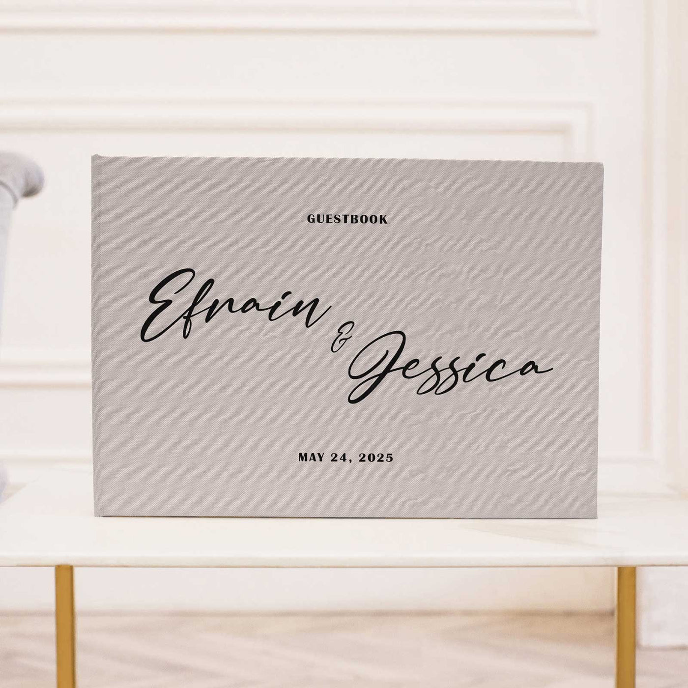 Wedding Photo Guest Book with Fabric Cover and C9 Design