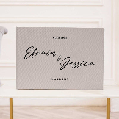 Wedding Photo Guest Book with Fabric Cover and C9 Design
