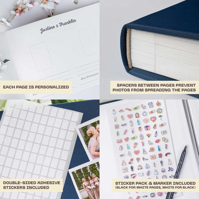 Wedding Photo Guest Book with Twill Cover and W2 Design