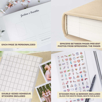 Wedding Photo Guest Book with Fabric Cover and W2 Design