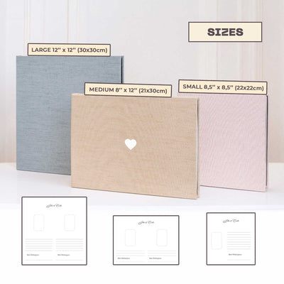 Wedding Photo Guest Book with Fabric Cover and W2 Design