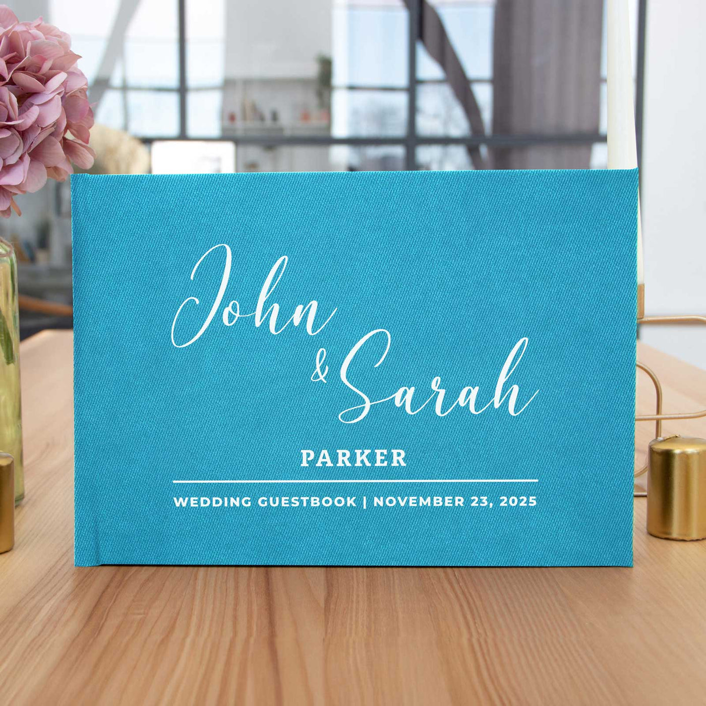 Wedding Photo Guest Book with Twill Cover and D1 Design