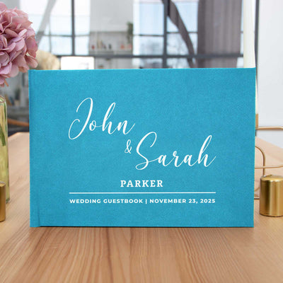 Wedding Photo Guest Book with Twill Cover and D1 Design