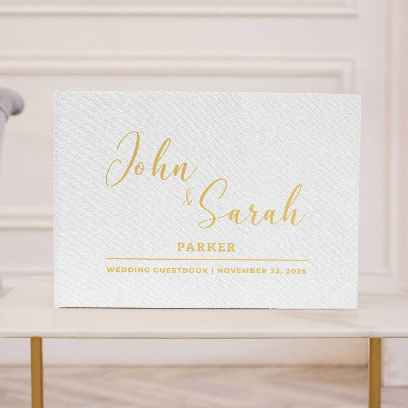 Wedding Photo Guest Book with Fabric Cover and D1 Design