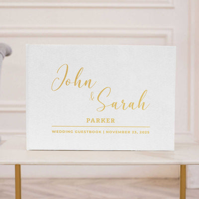 Wedding Photo Guest Book with Fabric Cover and D1 Design