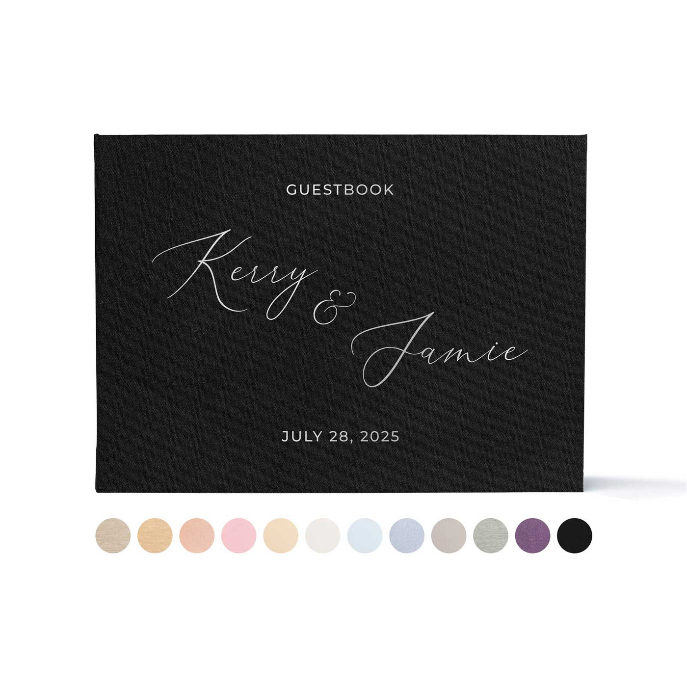 Wedding Photo Guest Book with Fabric Cover and W2 Design