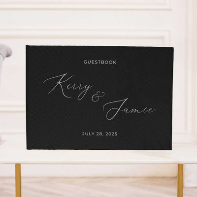 Wedding Photo Guest Book with Fabric Cover and W2 Design