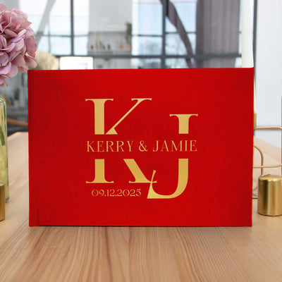 Wedding Photo Guest Book with Twill Cover and W8 Design