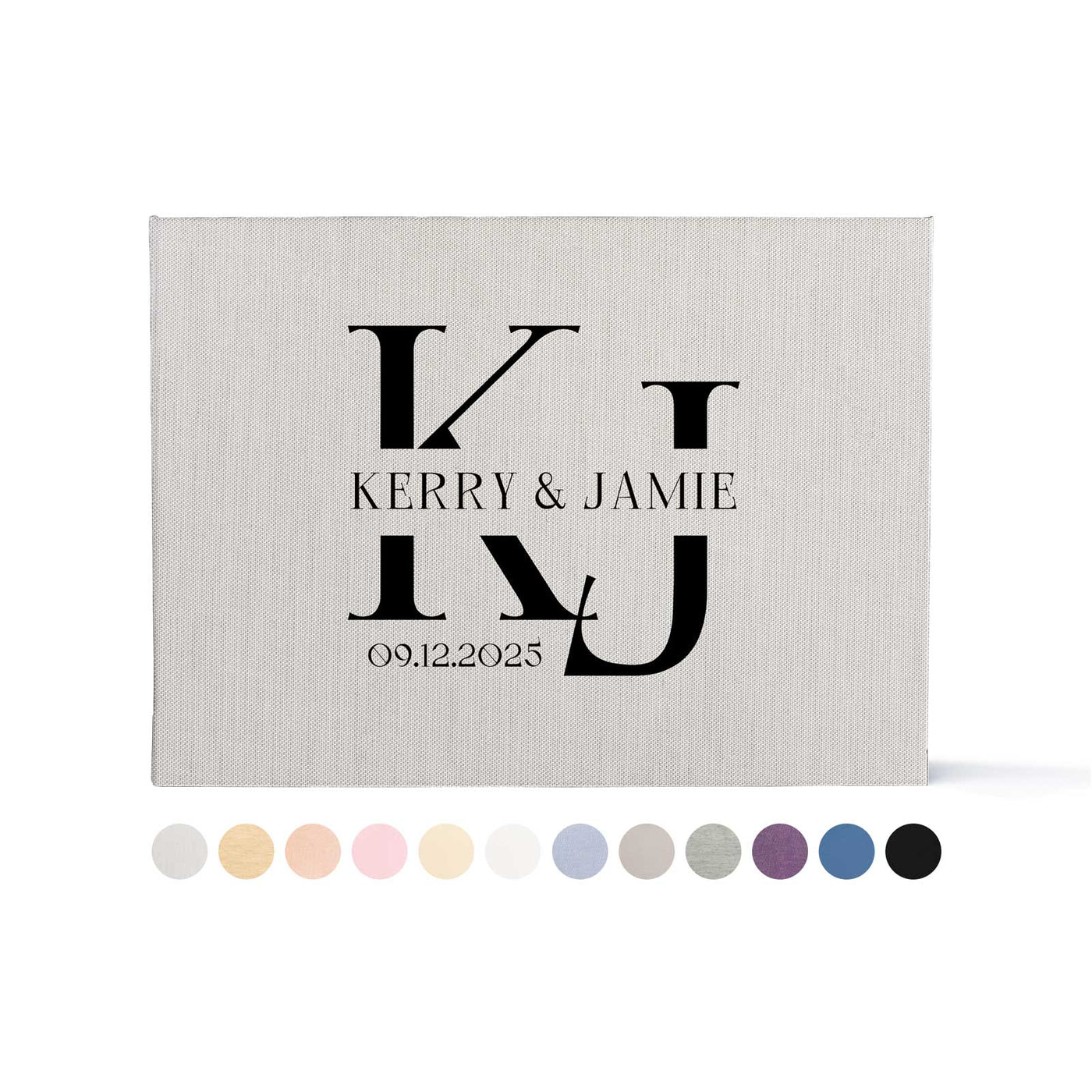 Wedding Photo Guest Book with Fabric Cover and W8 Design