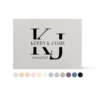 Wedding Photo Guest Book with Fabric Cover and W8 Design