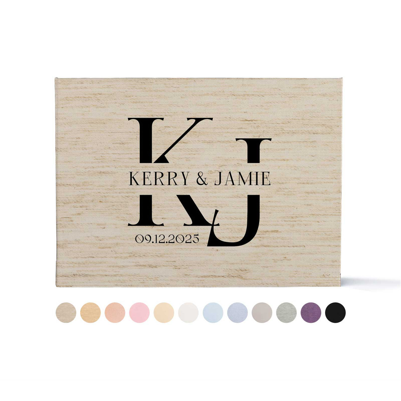 Wedding Photo Guest Book with Fabric Cover and W8 Design