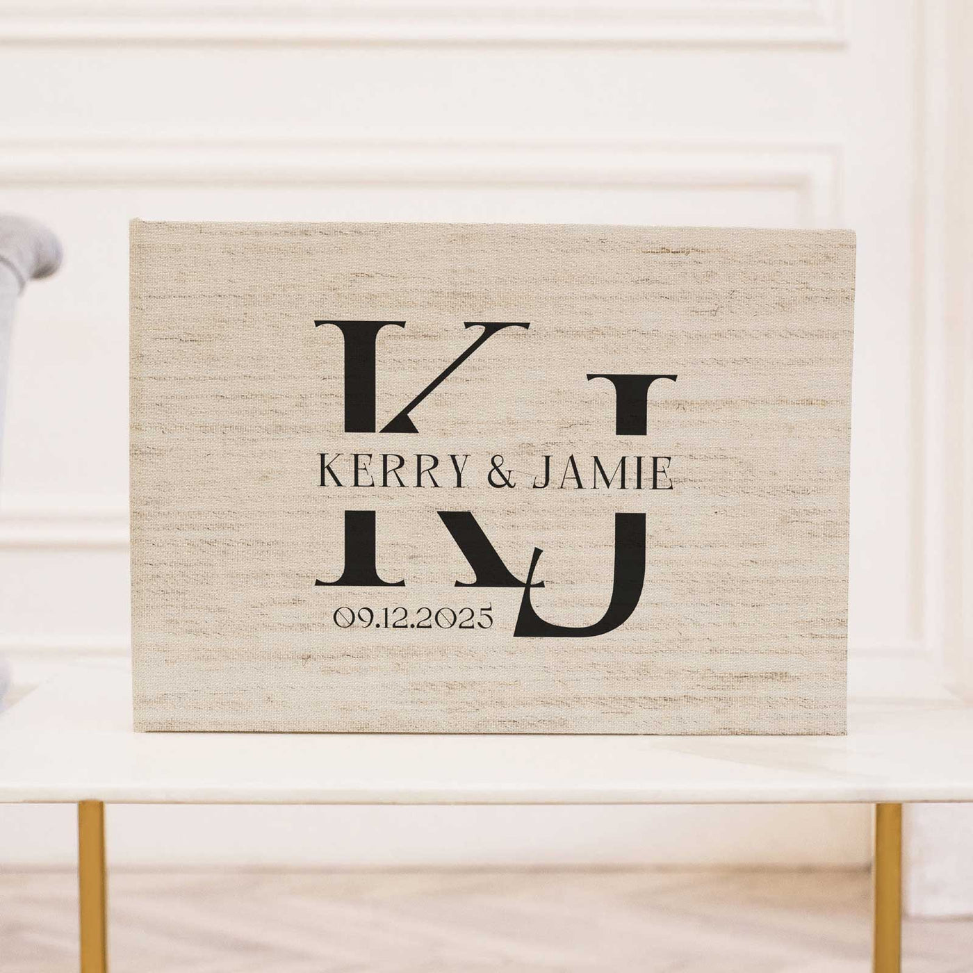 Wedding Photo Guest Book with Fabric Cover and W8 Design
