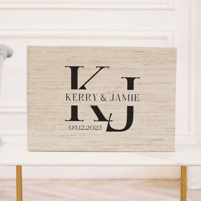 Wedding Photo Guest Book with Fabric Cover and W8 Design