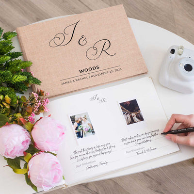 Wedding Photo Guest Book with Fabric Cover and C3 Design