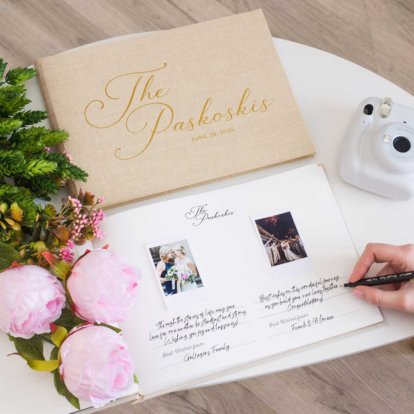Wedding Photo Guest Book with Fabric Cover and C4 Design