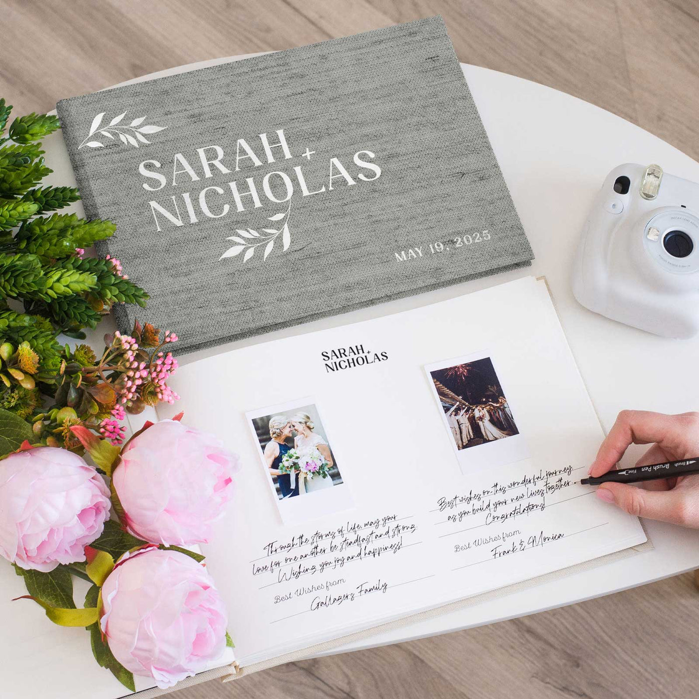 Wedding Photo Guest Book with Fabric Cover and C5 Design