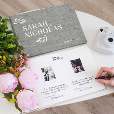 Wedding Photo Guest Book with Fabric Cover and C5 Design