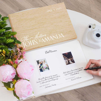 Wedding Photo Guest Book with Fabric Cover and C6 Design