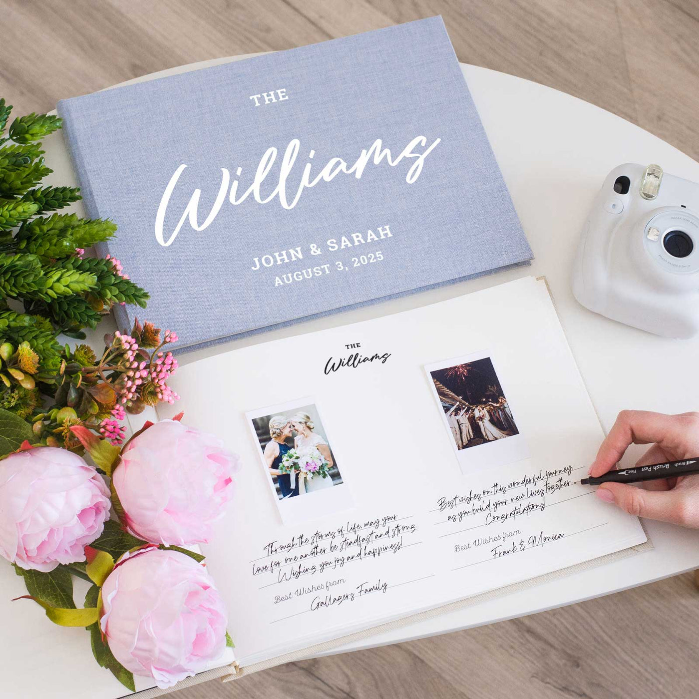 Wedding Photo Guest Book with Fabric Cover and C7 Design