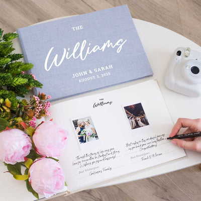 Wedding Photo Guest Book with Fabric Cover and C7 Design