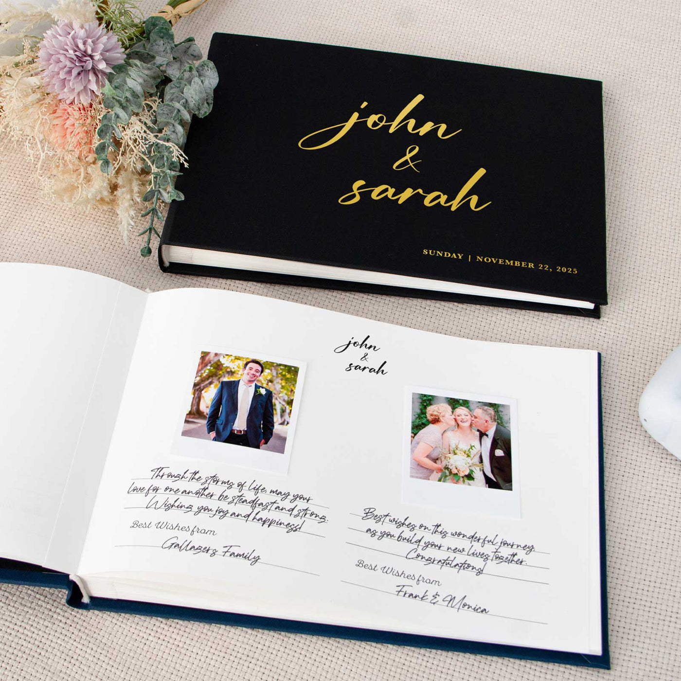 Wedding Photo Guest Book with Twill Cover and C1 Design