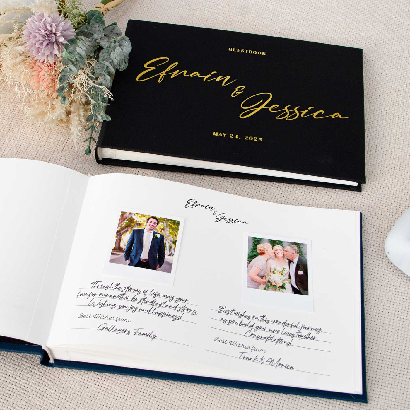 Wedding Photo Guest Book with Twill Cover and C9 Design