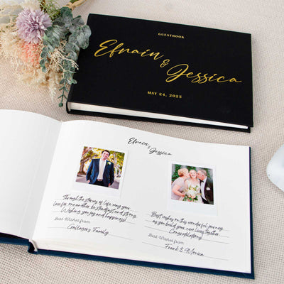 Wedding Photo Guest Book with Twill Cover and C9 Design