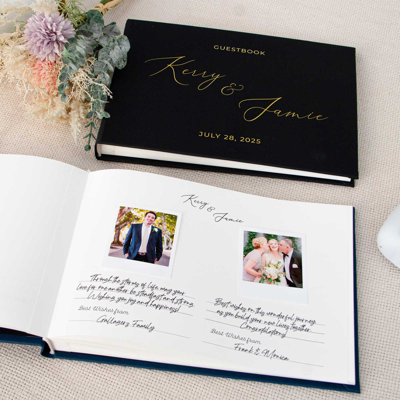 Wedding Photo Guest Book with Twill Cover and W2 Design
