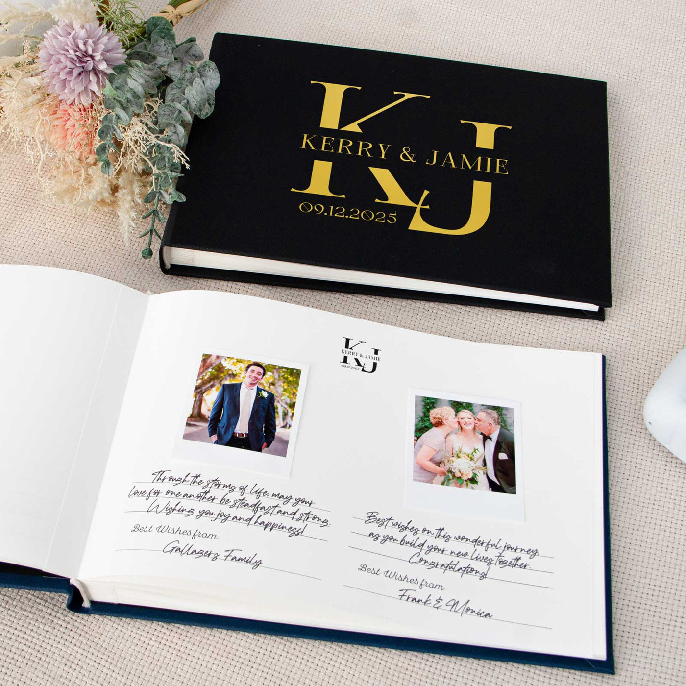 Wedding Photo Guest Book with Twill Cover and W8 Design