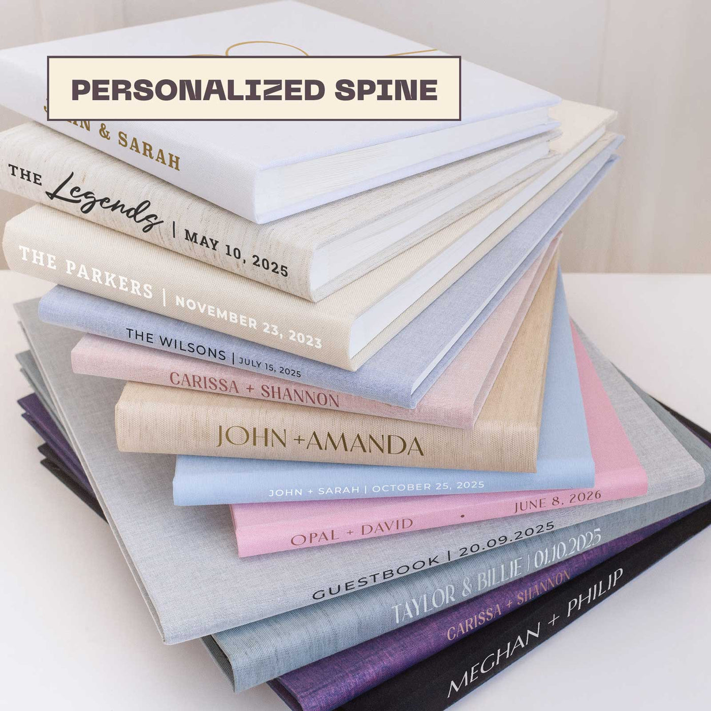 Wedding Photo Guest Book with Fabric Cover and W2 Design